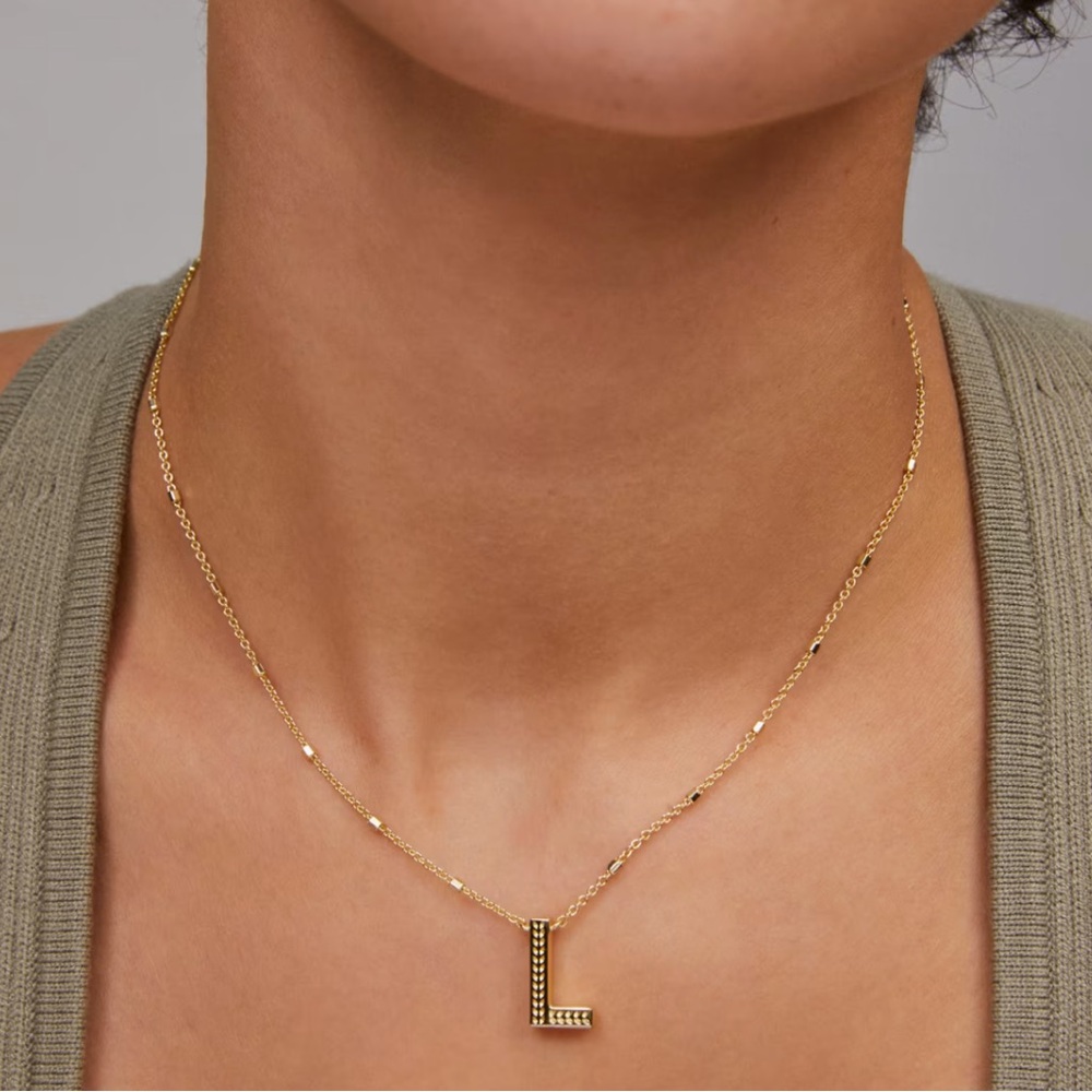 Letter L Pendant Necklace in Gold